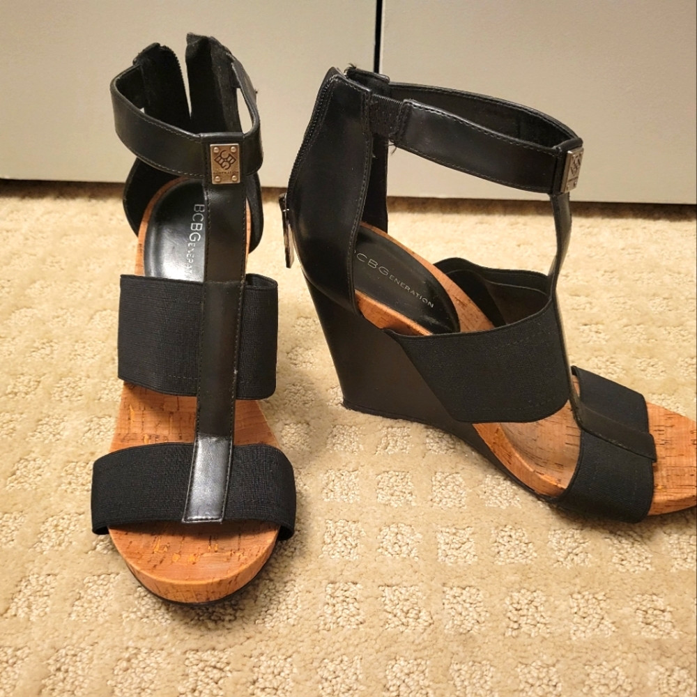 Bcbgeneration Black Size 7 Wedges - image 1